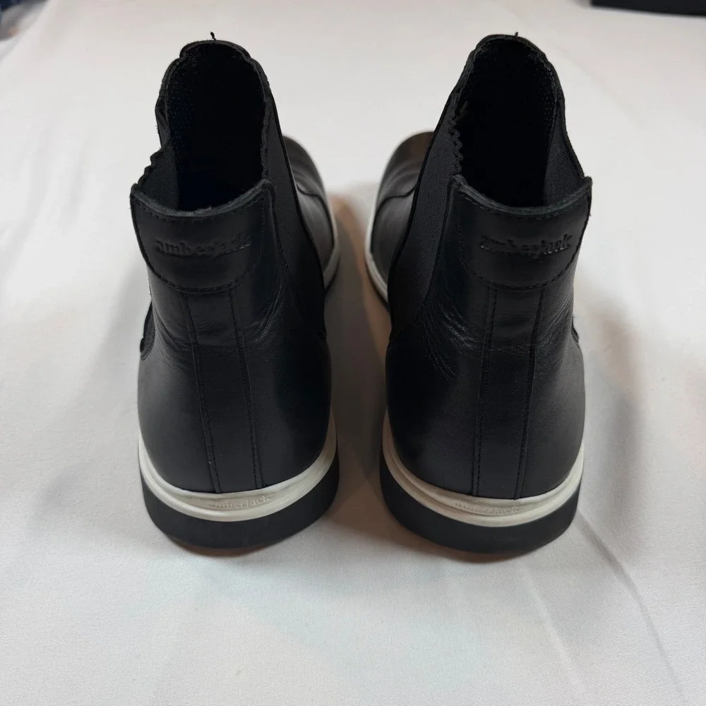 Amberjack The Chelsea Boot Black Onyx‎ Full Grain Leather Mens Sz 11 EUC